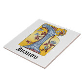 Carreau LETTRE MOYENNE BLEUE ET ROUGE IVÉE Illuminée I (Côté)