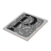 Carreau LETTRE P Vintage Céleste Knot Monogramme (Côté)