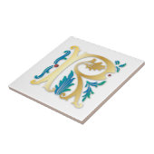 Carreau Lettre R Monogramme Fleur de lis (Côté)