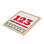 Carreau Lettre rouge Italien Design, numéro de maison Carr (Côté)