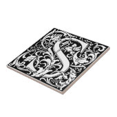 Carreau Lettre S Art nouveau Carrelage noir et blanc (Côté)