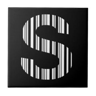 Carreau LETTRE S CODE BARRE Premier Motif de code barre in