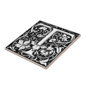 Carreau Lettre T Art nouveau Carrelage noir et blanc (Côté)