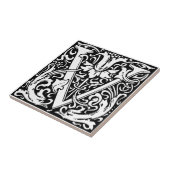 Carreau Lettre V Monogramme médiéval Art Nouveau (Côté)