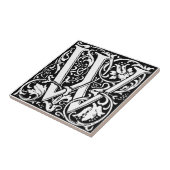 Carreau Lettre W Monogramme médiéval Art Nouveau (Côté)