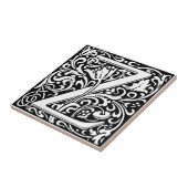 Carreau Lettre Z Art nouveau Carrelage noir et blanc (Côté)