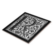 Carreau Lettres blanches de "R" de la lettre R de noir (Côté)