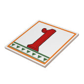 Carreau Lettres et numéros rouges italiens (Côté)