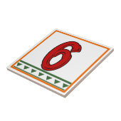 Carreau Lettres et numéros rouges italiens (Côté)