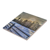 Carreau Lever de soleil sur un pâturage d'hiver en neige (Côté)