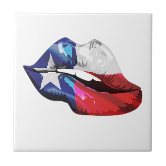 Carreau Lèvres de drapeau du Texas (Devant)