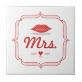 Carreau Lèvres Mme Hipster Vintage Retro Bride (Devant)