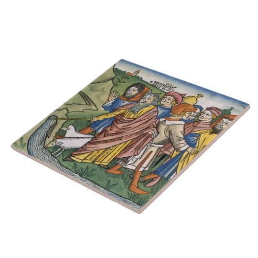 Carreau L'exode 17 1-7 Moïse fait l'écoulement d'eau à (Côté)