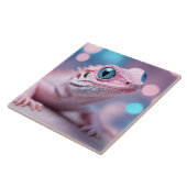 Carreau Lézard rose avec yeux bleus (Côté)