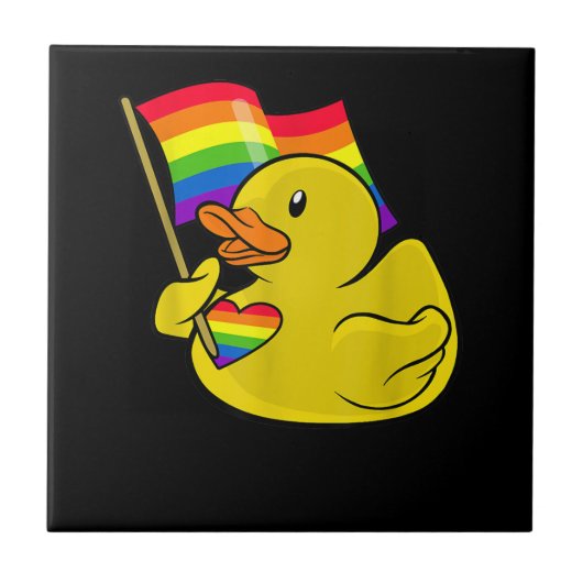 Carreau LGBT Rubber Duck Rainbow Flag Prith Mois (Devant)