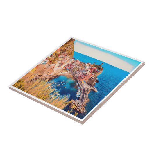 Carreau LGR036 VERNAZZA, Cinque Terre, Italie, (Côté)