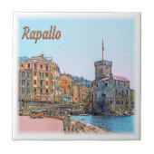 Carreau LGR038 RAPALLO, Château, Ligurie, Italie, (Devant)