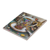Carreau L'heure du thé avec le voyageur temporel (Côté)