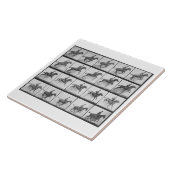 Carreau L'homme et le cheval sautant une barrière, (Côté)