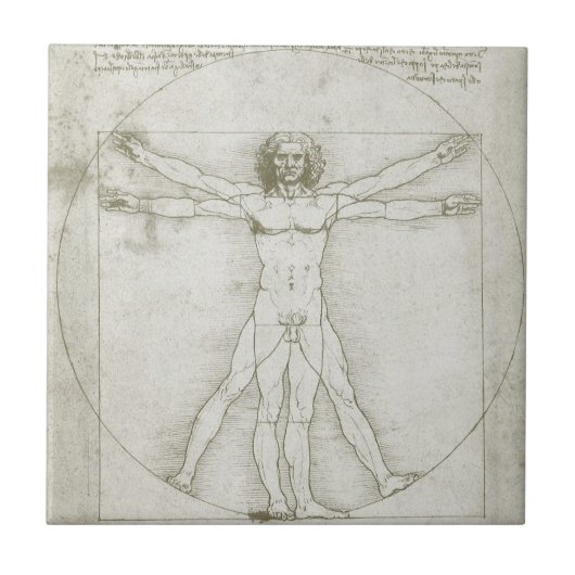 Carreau L'homme vitruvien de Léonard de Vinci (Devant)
