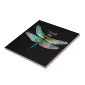 Carreau Libellule colorée en verre teinté (Côté)
