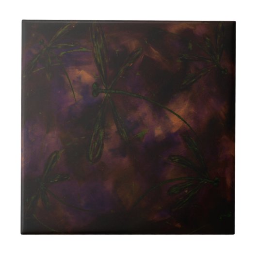 Carreau Libellule de nuit sombre feu (Devant)