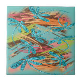 Carreau Libellule Éclaboussure Turquoise (Devant)