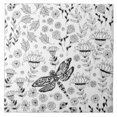 Carreau libellule et fleurs (Devant)