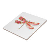 Carreau Libellule fleur avec sakura bijou (Côté)