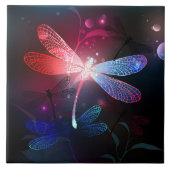 Carreau Libellule rouge lumineuse (Devant)