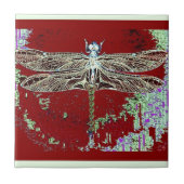 Carreau Libellule verte d'aile de dentelle par Sharles (Devant)