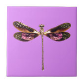 Carreau libellule violette et dorée (Devant)