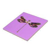 Carreau libellule violette et dorée (Côté)