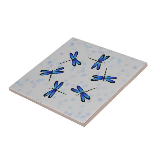 Carreau libellules bleues (Côté)