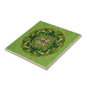 Carreau Libellules celtiques d'art - vert (Côté)