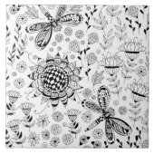 Carreau libellules et fleurs (Devant)