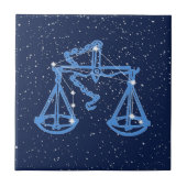 Carreau Libra Constellation et signature avec étoiles en c (Devant)