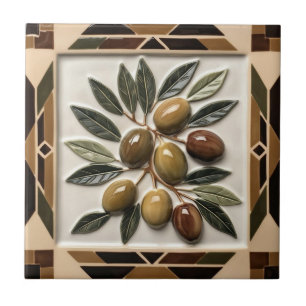 Carreau LIBRE PALESTINE olives branches mosaïque céramique