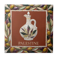 LIBRE PALESTINE olives branches mosaïque céramique