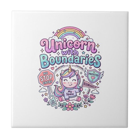Carreau Licorne avec des frontières Charme Vêtements Graph (Devant)
