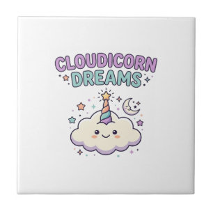 Carreau Licorne Cloudicorn Rêves Tendance Graphique Tee De