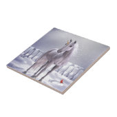 Carreau Licorne dans la neige (Côté)