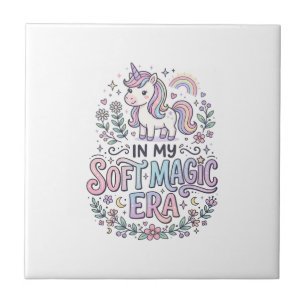 Carreau Licorne Dans Mon Ère De Magie Douce Typographie Lu