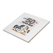 Carreau Licorne de cheval drôle de 50e anniversaire Graphi (Côté)