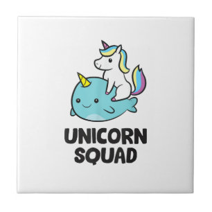 Carreau Licorne de Narval Mignon Équipe Licorne Drôle et N