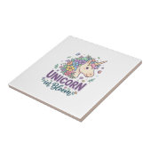 Carreau Licorne en fleurs, typographie gras, impression à (Côté)