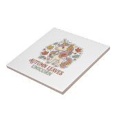 Carreau Licorne Feuilles D'automne Licorne Graphisme Merch (Côté)