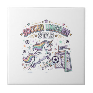 Carreau Licorne Football Licorne Étoile Drôle Conception V