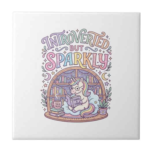 Carreau Licorne Introvertie mais Originale Blanche Étincel (Devant)