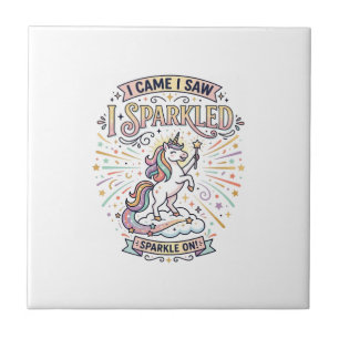 Carreau Licorne J'arrivai Je Vis Je Scintillai Impression